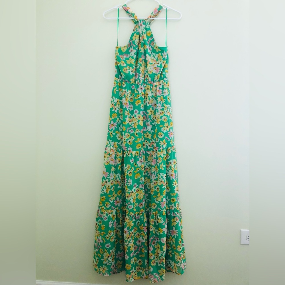 Collective Concepts ✨️ Women's Green Floral Maxi Dress Size S